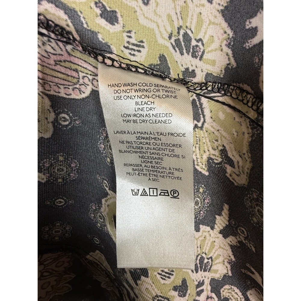 Free People Arzel Mini Dress Black Combo Paisley Festival Boho V Neck XS - Picture 15 of 16